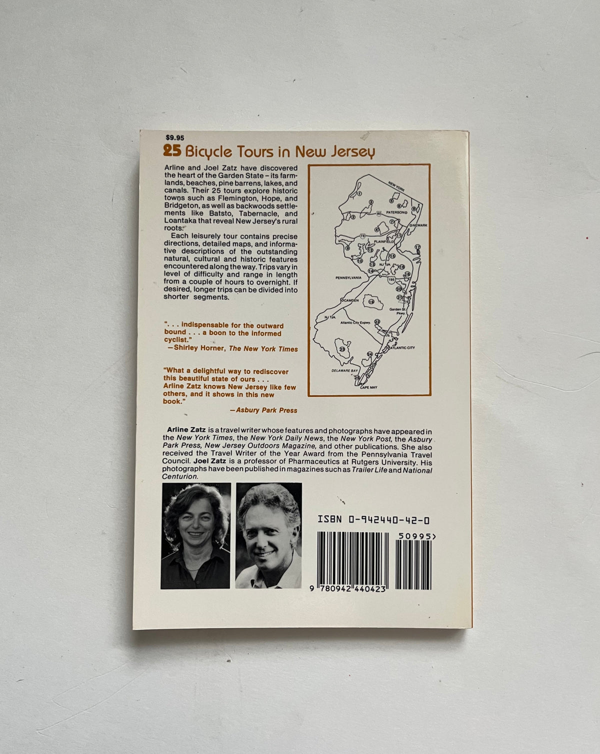 25 Bicycle Tours in New Jersey: Over 900 Miles of Scenic Pleasures and Historic Treasures by Arline Zatz and Joel Zats