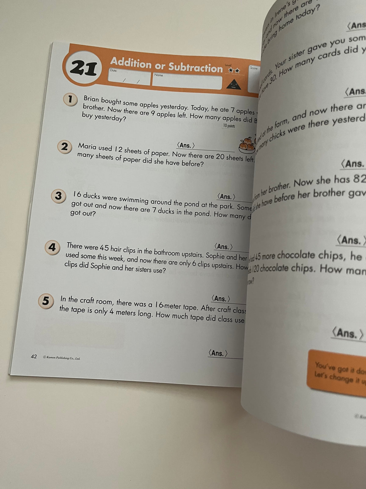 Kumon Math Word Problems Grade 2