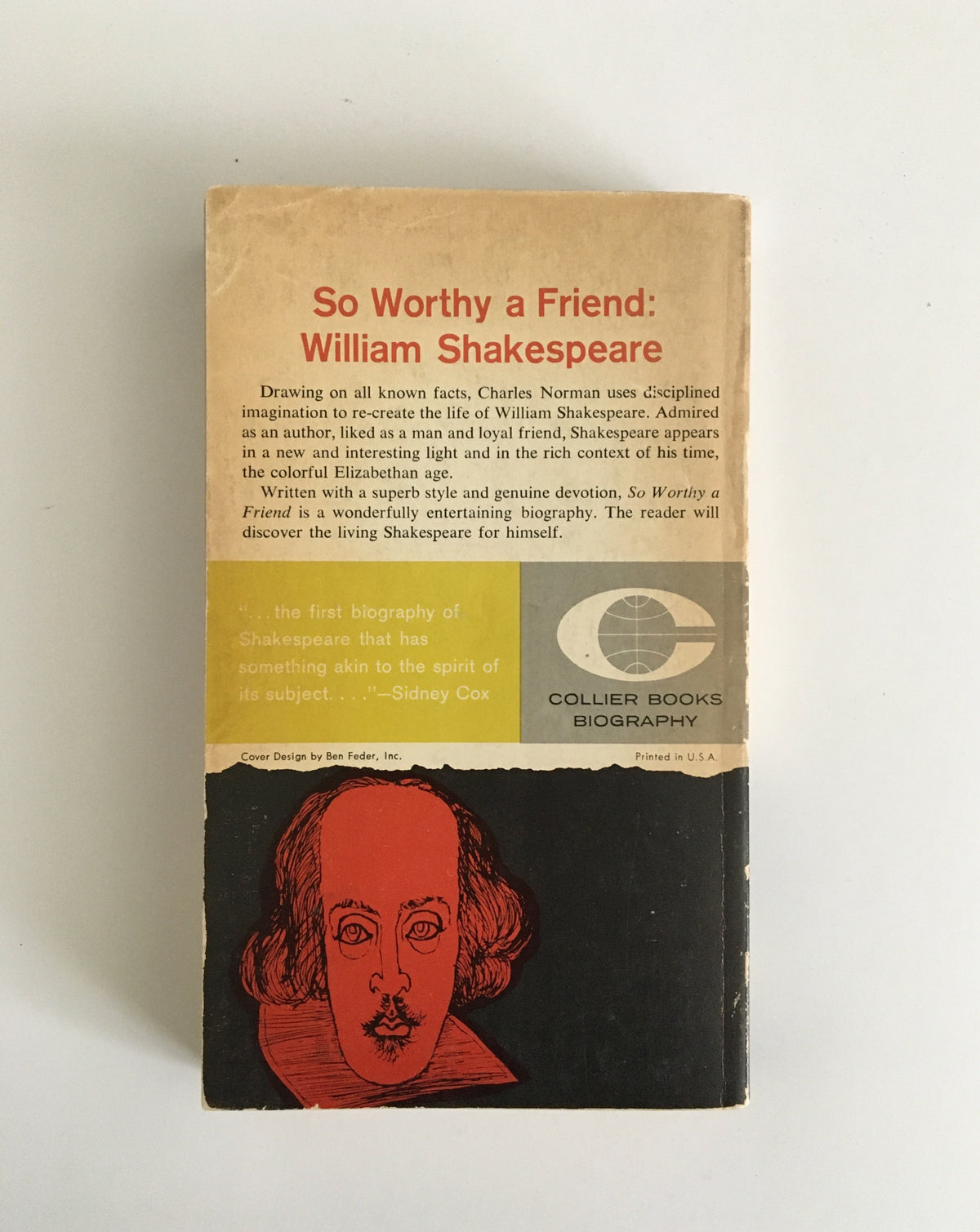 So Worthy a Friend: William Shakespeare by Charles Norman