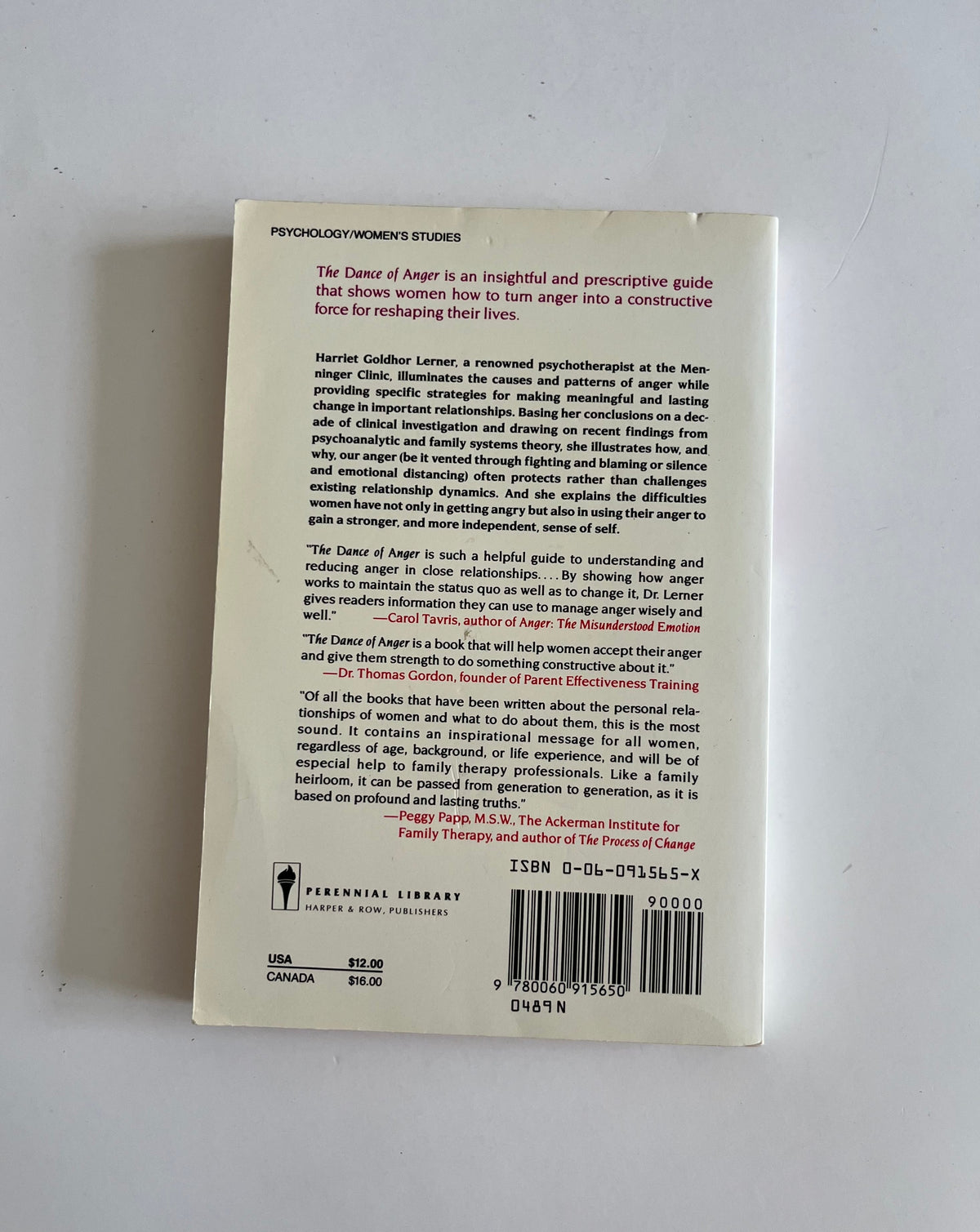 Cover of The Dance of Anger by Harriet Lerner
