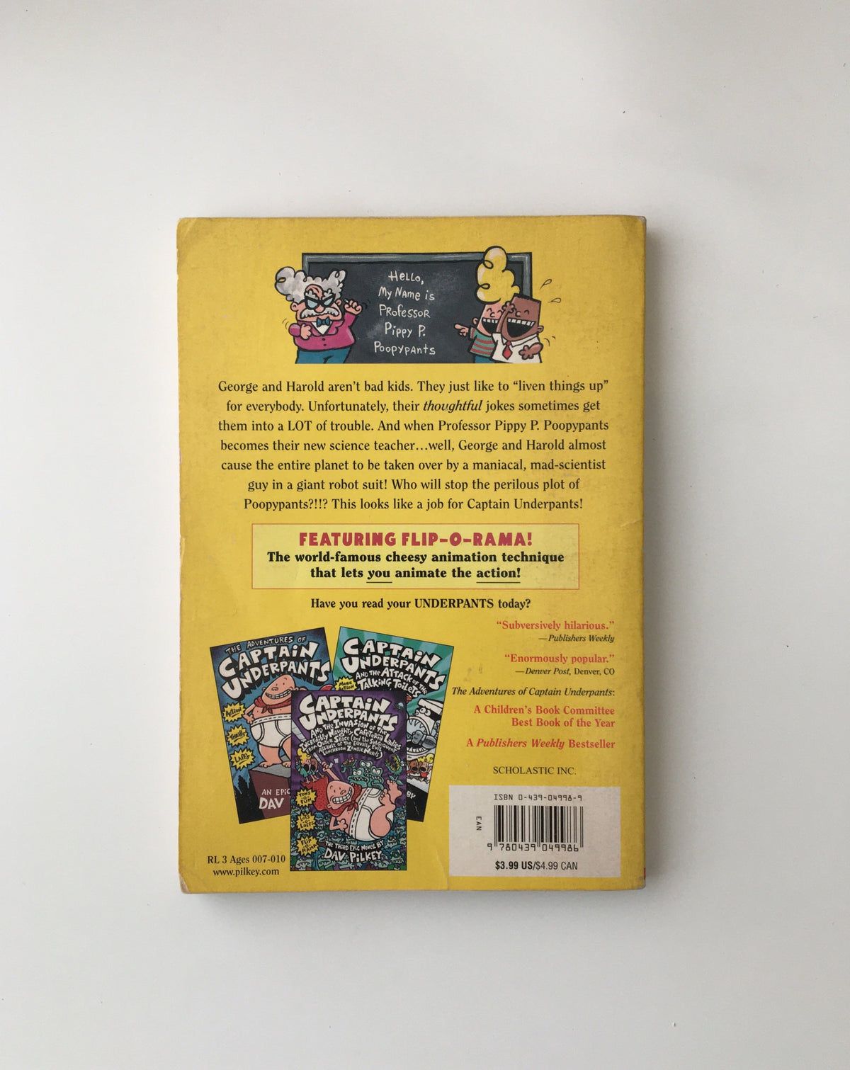 The Adventures of Captain Underpants: and The Perilous Plot of Professor Poopypants by Dav Pilkey