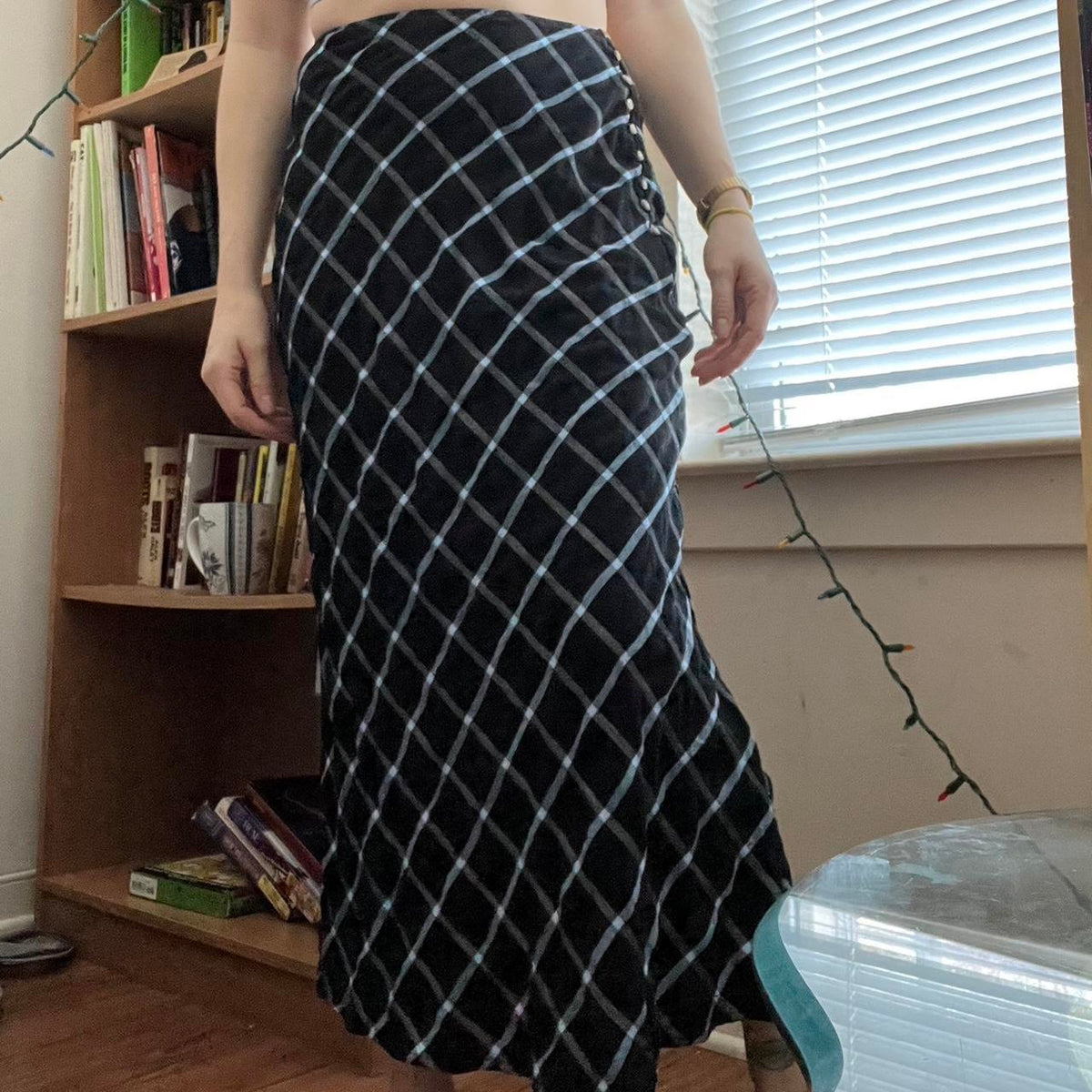 Plaid maxi skirt