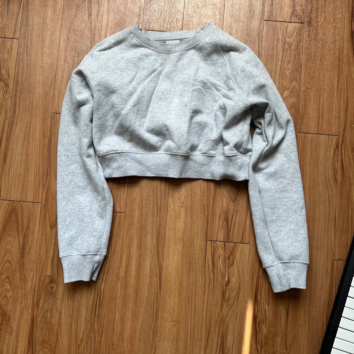 Cropped crewneck sweater